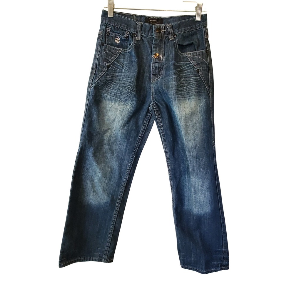 Rocawear Diamond Celebration 10th Anniversary Jeans Mens 14 W28 Blue Denim Y2K